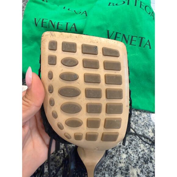 Bottega Veneta Black Stretch Mesh Square Toe Sandals 36 1/2 - Picture 9 of 16